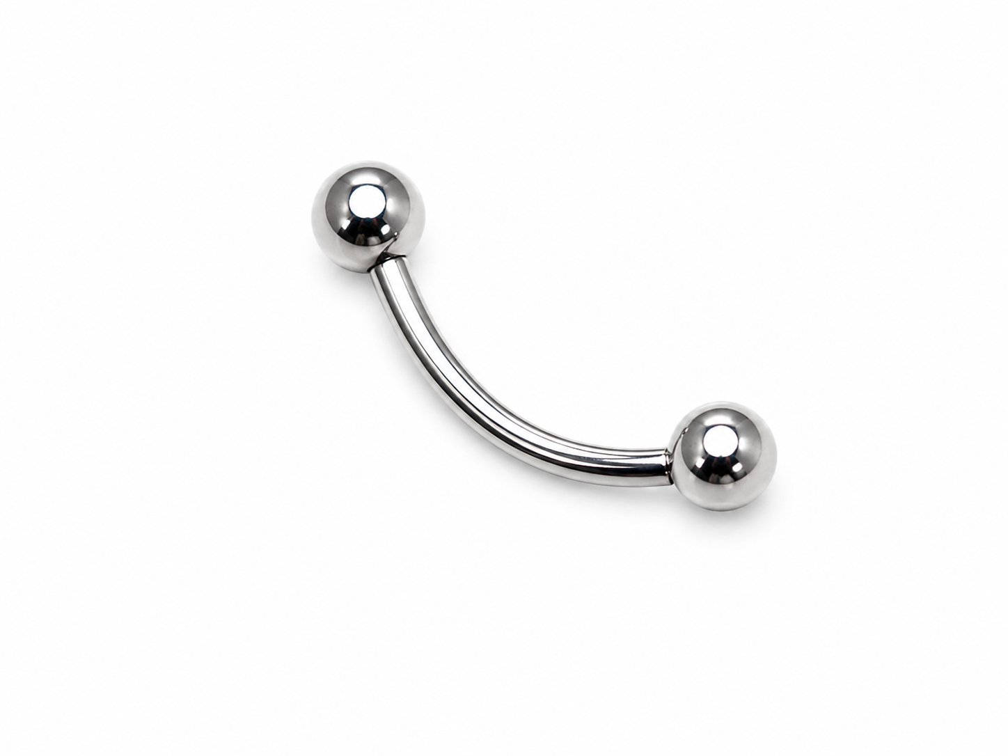 16g Threadless Titanium curve 10mm (3/8'') barbell