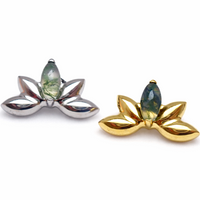 Moss Agate Titanium Lotus 0.9mm thread