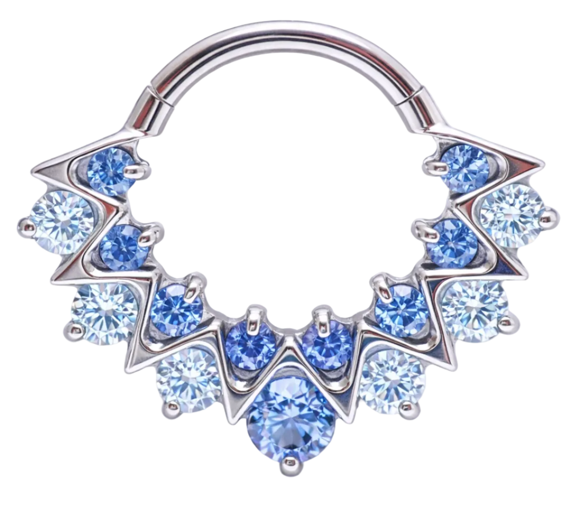 Blue CZ 16g 8mm Titanium Clicker