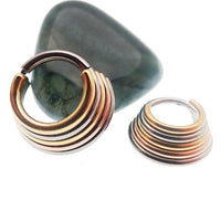 Stacked Trio Metal Titanium Clicker 14g or 16g