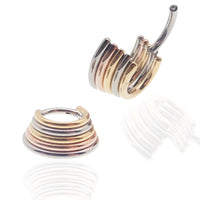 Stacked Trio Metal Titanium Clicker 14g or 16g