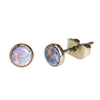 Titanium Cabochon Earrings Multi lavender Opal