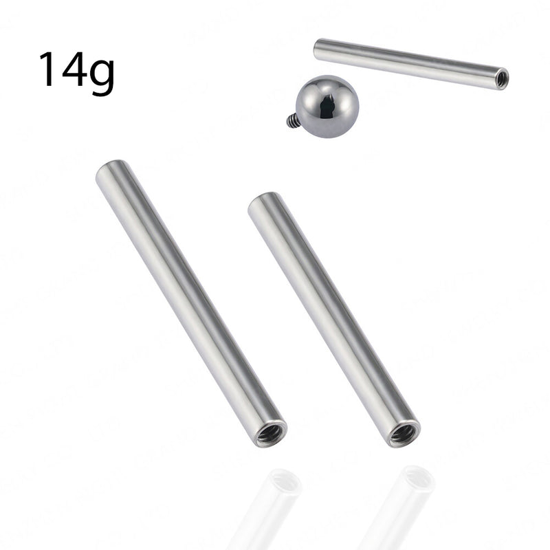 Internally Threaded Titanium  Straight Barbell Stem 14g