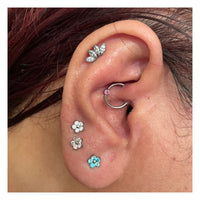 Titanium Flower  CZ Earrings