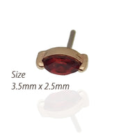 Threadless 14k Gold Garnet Natural Stone