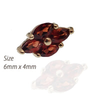 Threadless 14k Gold Garnet Natural Stone