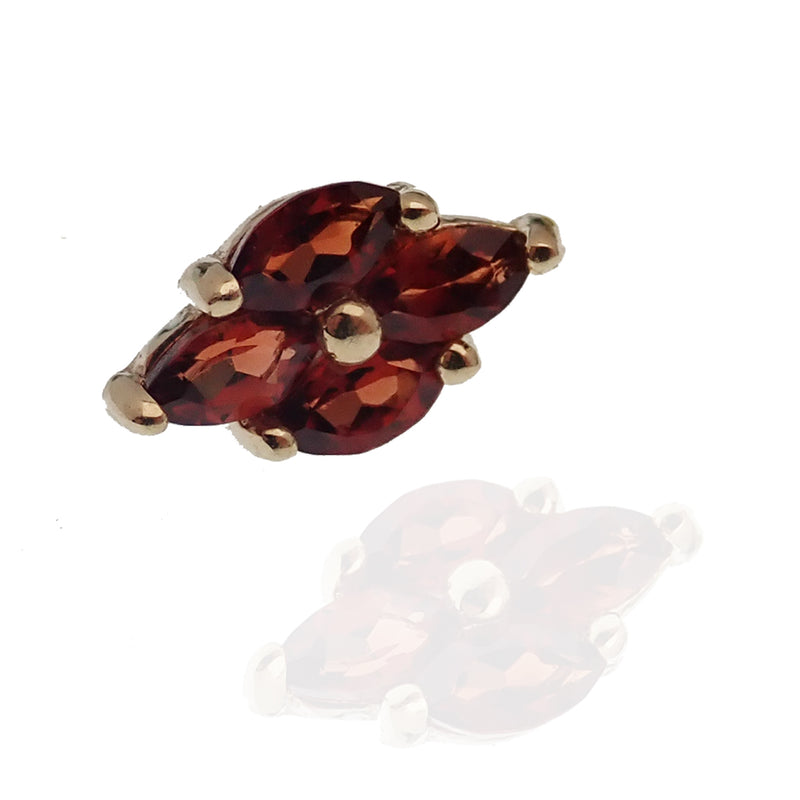 Threadless 14k Gold Garnet Natural Stone