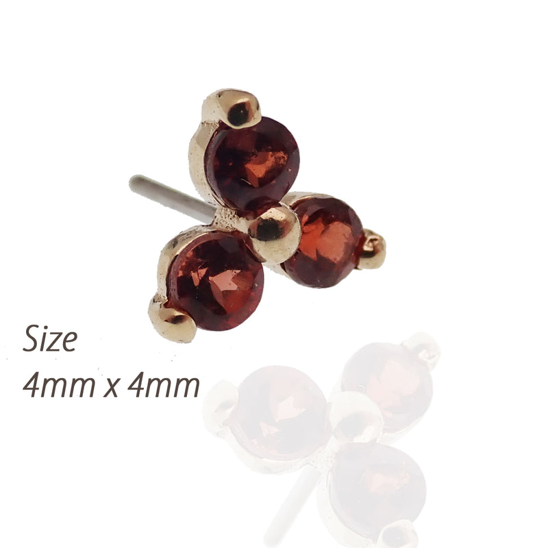 Threadless 14k Gold Garnet Natural Stone