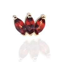 Threadless 14k Gold Garnet Natural Stone