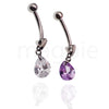 Internally threaded CZ Dangle Curve 14g