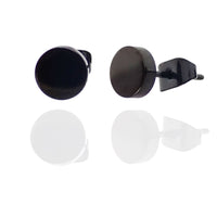 Titanium Smooth Black Disc Earrings