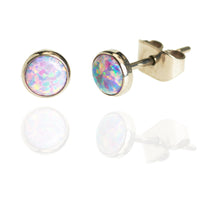 Titanium Cabochon Earrings Multi lavender Opal