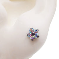 Titanium Flower  CZ Earrings