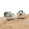 Titanium Flower  CZ Earrings