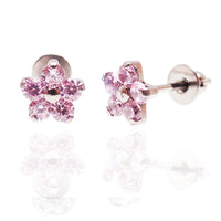 Titanium Flower  CZ Earrings