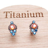 Titanium CZ  Beaded Cluster Earrings