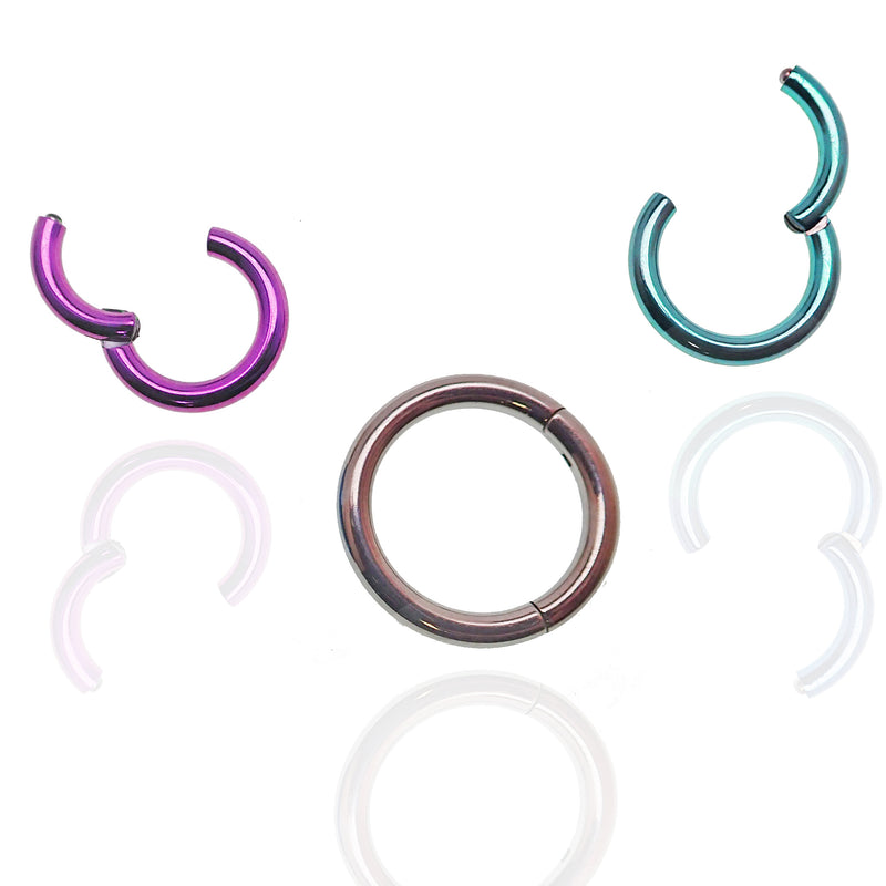 20g Titanium Hinged Seamless Clicker hoop