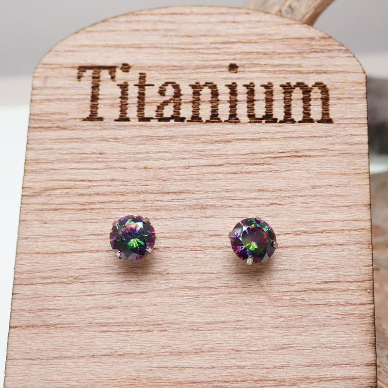 Titanium VirtraIl Medium CZ Earrings